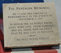 Pentagon Memorial Groundbreaking Stone