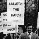 NTEU members protest the Hatch Act