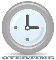 Clock showing overtime