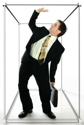 Employee trapped in cubicle space